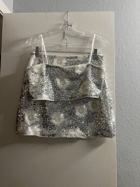 12th Tribe White Sequin Daisy Camisole